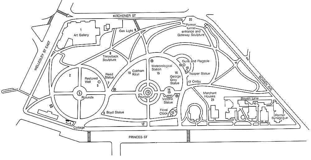 mapa de Albert park, em Auckland