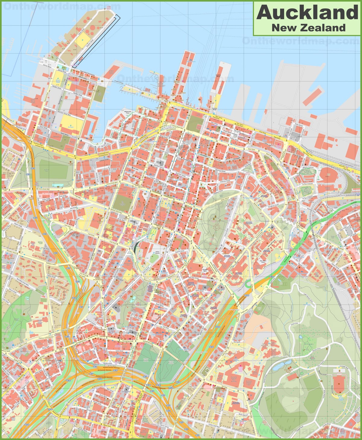 rua mapa de Auckland