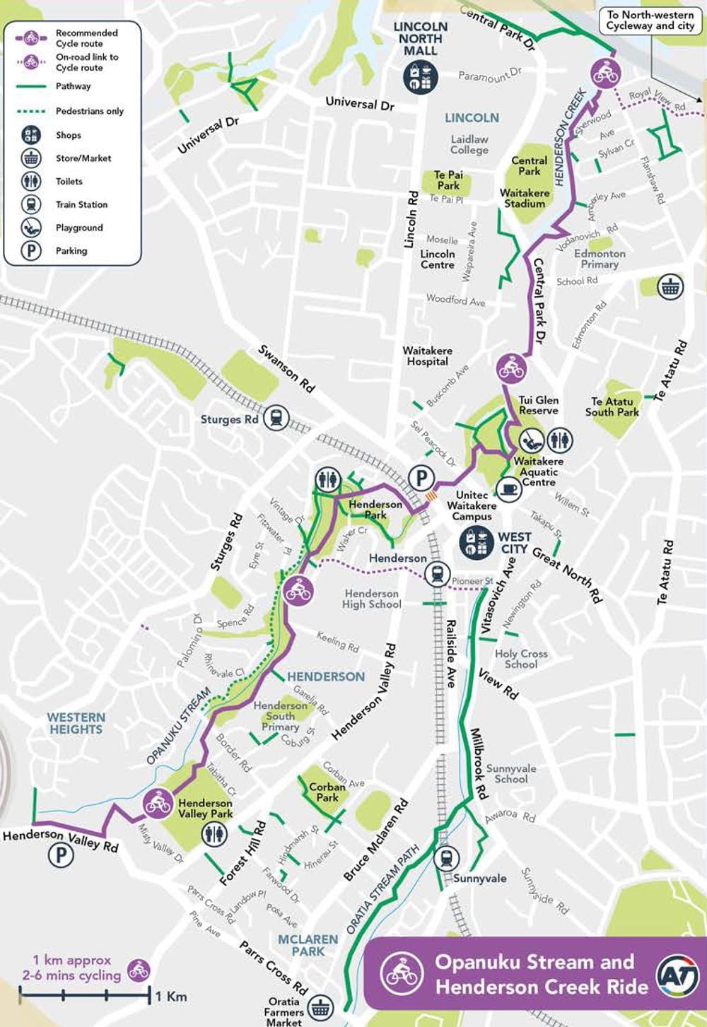 mapa de Henderson Auckland