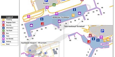 Auckland airport terminal doméstico mapa