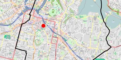 Auckland Gramática escolar da zona mapa