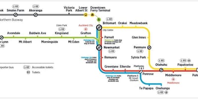 Auckland mapa do metropolitano